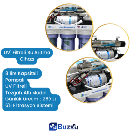 UV Filtreli Su Arıtma Cihazı Pompalı Model Kuyu Suları için